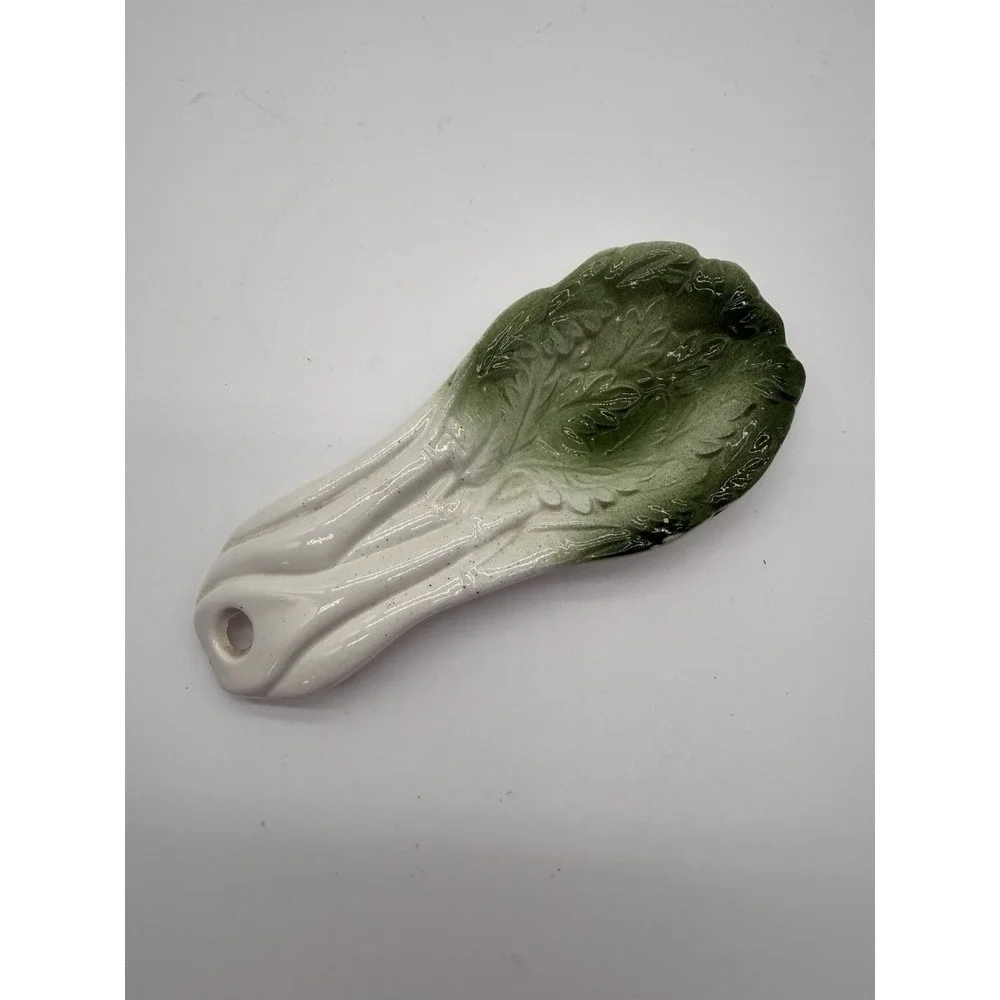 Vintage Celery Shaped Kitchen Spoon Rest 7.5
